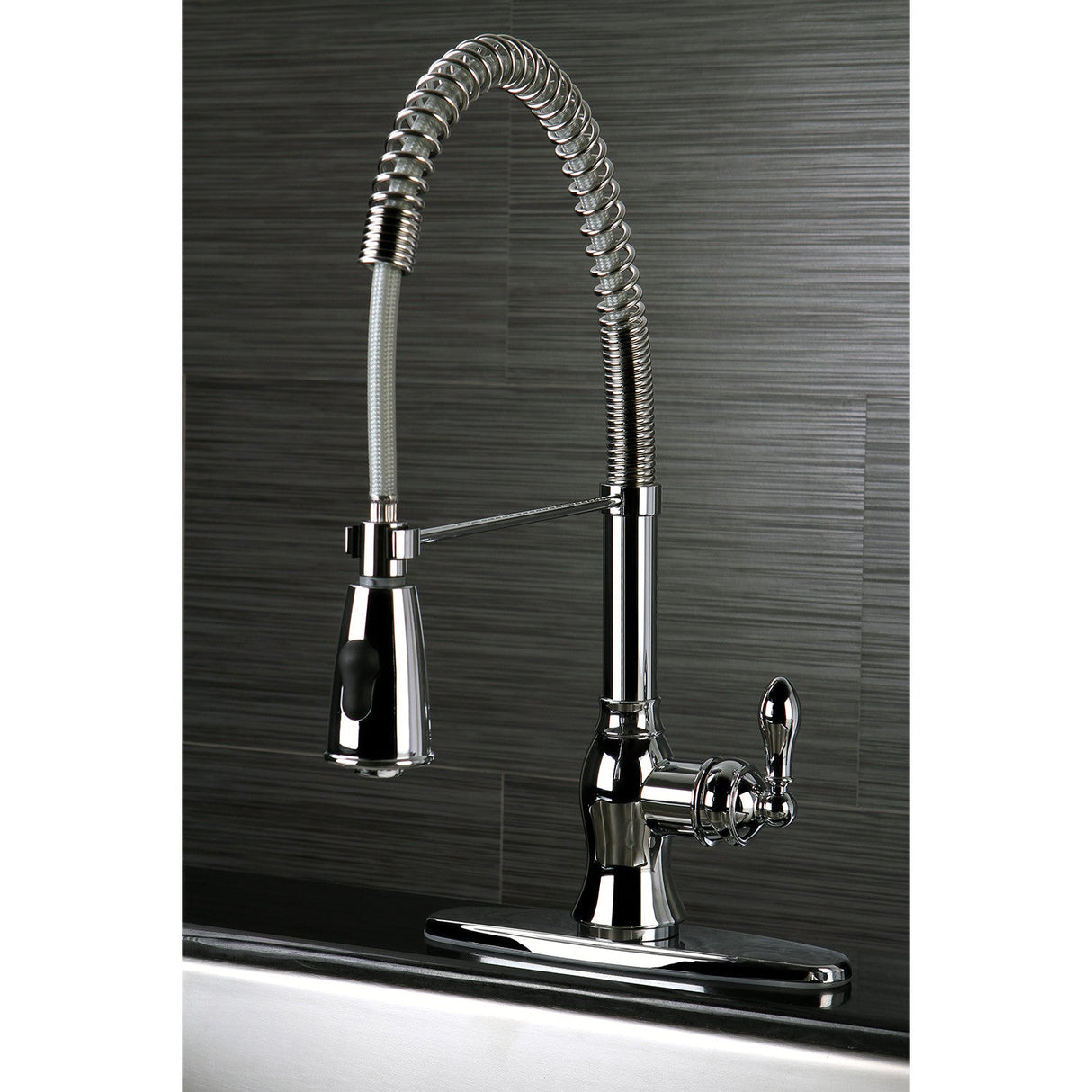 American Classic GSY8891ACL Single-Handle 1-or-3 Hole Deck Mount Pre-Rinse Kitchen Faucet, Polished Chrome