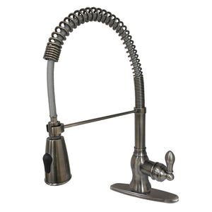 American Classic GSY8894ACL Single-Handle 1-or-3 Hole Deck Mount Pre-Rinse Kitchen Faucet, Black Stainless