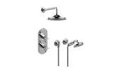 GRAFF Architectural Black M-Series Thermostatic Shower System - Shower with Handshower (Rough & Trim)  GT2.022WD-C16E0-BK