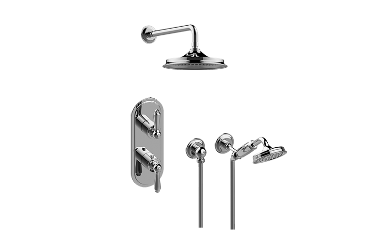 GRAFF Polished Brass PVD M-Series Thermostatic Shower System - Shower with Handshower (Trim Only)  GT2.022WD-LM48E0-PB-T