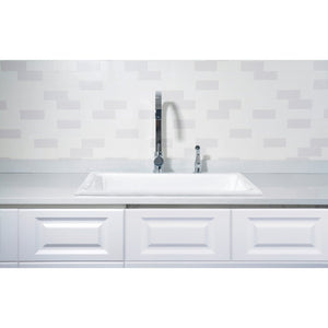 Towne GT252292 25-Inch Cast Iron Self-Rimming 2-Hole Single Bowl Drop-In Kitchen Sink, White