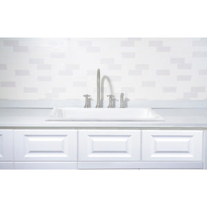 Towne GT252294 25-Inch Cast Iron Self-Rimming 4-Hole Single Bowl Drop-In Kitchen Sink, White