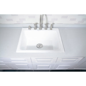 Towne GT252295 25-Inch Cast Iron Self-Rimming 5-Hole Single Bowl Drop-In Kitchen Sink, White