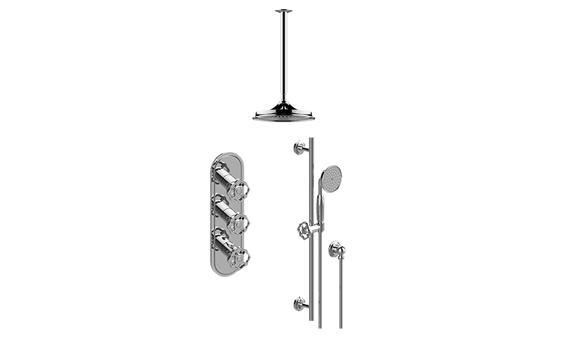GRAFF Polished Chrome M-Series Thermostatic Shower System - Shower with Handshower (Trim Only)  GT3.041WB-C18E0-PC-T