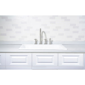 Towne GT332294 33-Inch Cast Iron Self-Rimming 4-Hole Single Bowl Drop-In Kitchen Sink, White