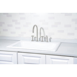 Towne GT332294 33-Inch Cast Iron Self-Rimming 4-Hole Single Bowl Drop-In Kitchen Sink, White