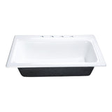 Towne GT332294 33-Inch Cast Iron Self-Rimming 4-Hole Single Bowl Drop-In Kitchen Sink, White