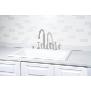 Towne GT332295 33-Inch Cast Iron Self-Rimming 5-Hole Single Bowl Drop-In Kitchen Sink, White