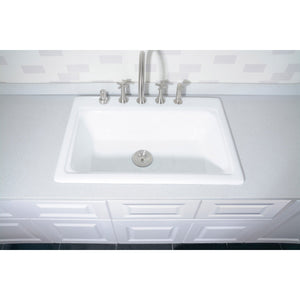 Towne GT332295 33-Inch Cast Iron Self-Rimming 5-Hole Single Bowl Drop-In Kitchen Sink, White