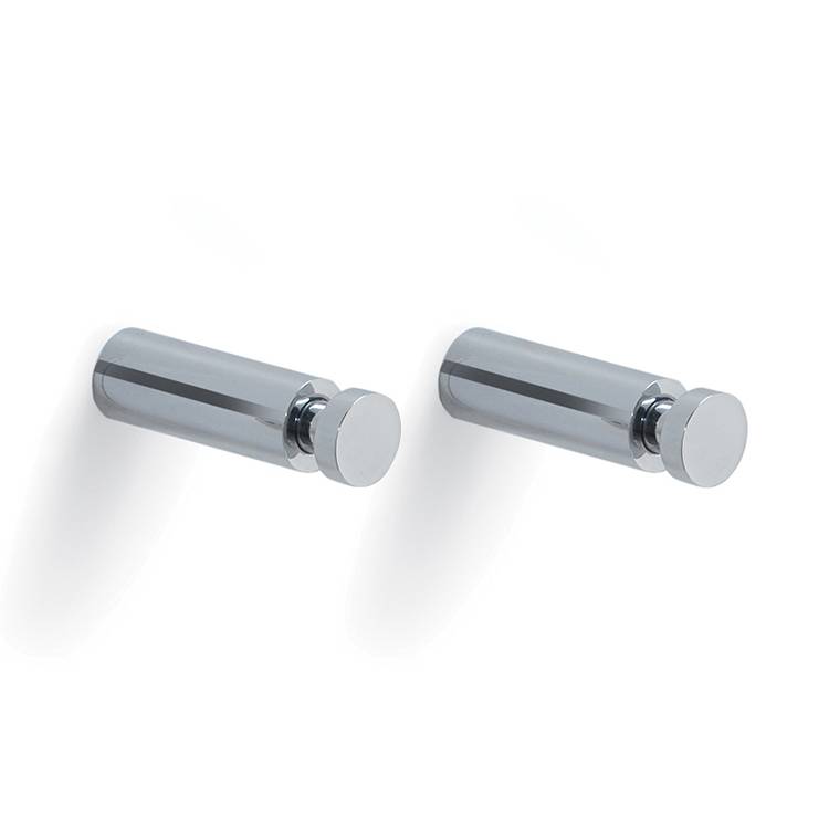 Pair of Hooks, Round, Polished Chrome