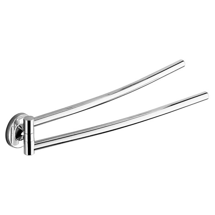 Double Swivel Towel Bar, 14 Inch, Polished Chrome