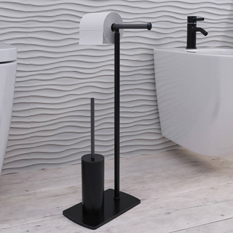 Matte Black Floor Standing Bathroom Butler