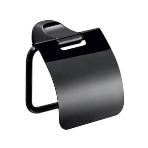 Toilet Paper Holder With Cover, Modern, Matte Black