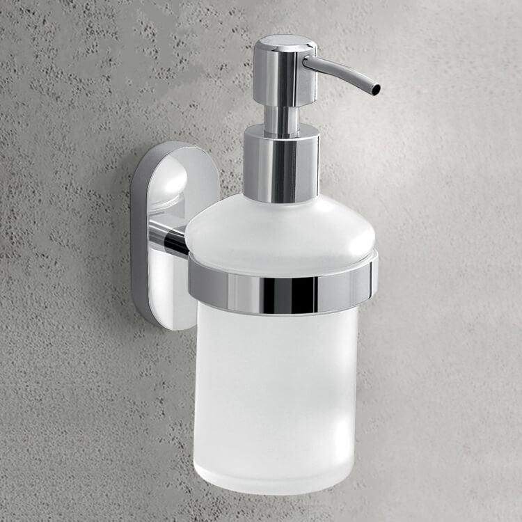 Soap Dispenser, Wall Mounted, Frosted Glass