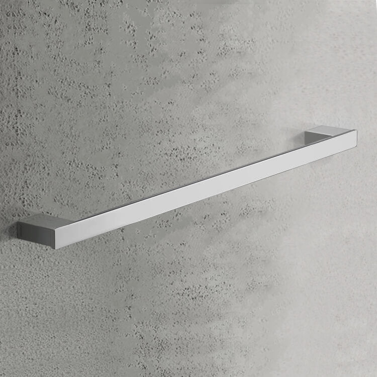 Towel Bar, Square, 24 Inch, Polished Chrome