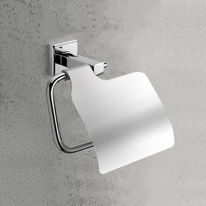 Toilet Roll Holder With Cover, Polished Chrome