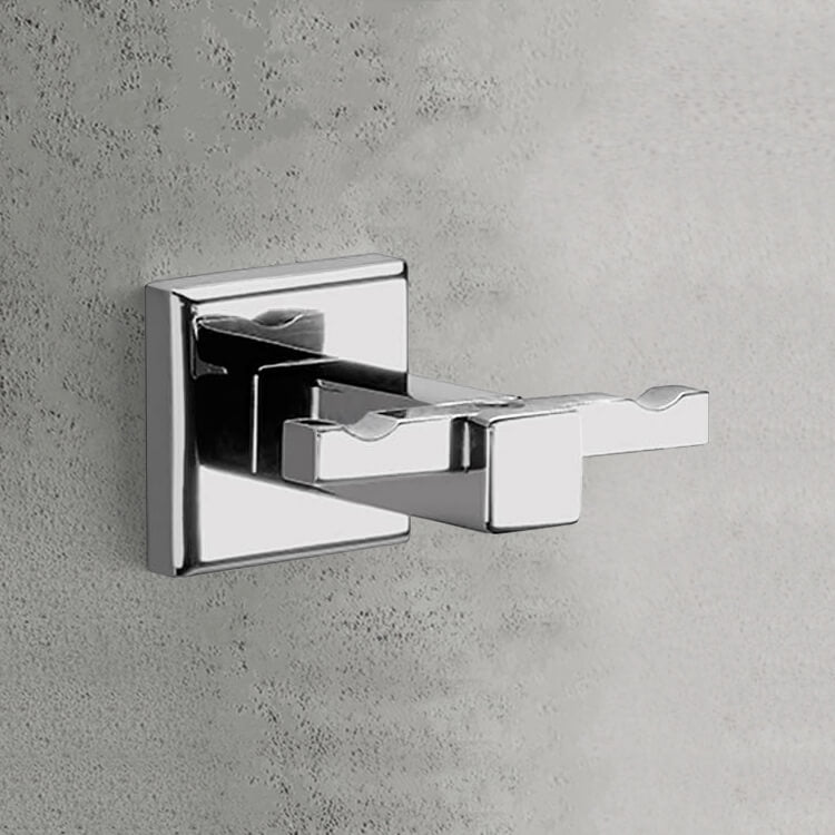 Double Bathroom Hook, Polished Chrome