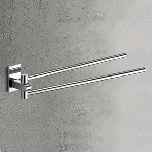 Double Arm Swivel Towel Bar, 14 Inch, Polished Chrome