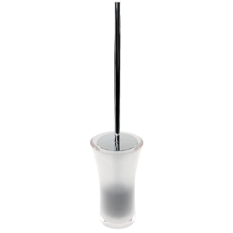 Toilet Brush Holder, Free Standing Made From Thermoplastic Resins in Transparent Finish