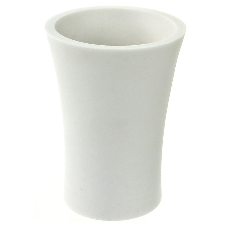 Round Toothbrush Holder Made From Stone in White Finish