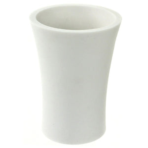 Round Toothbrush Holder Made From Stone in White Finish