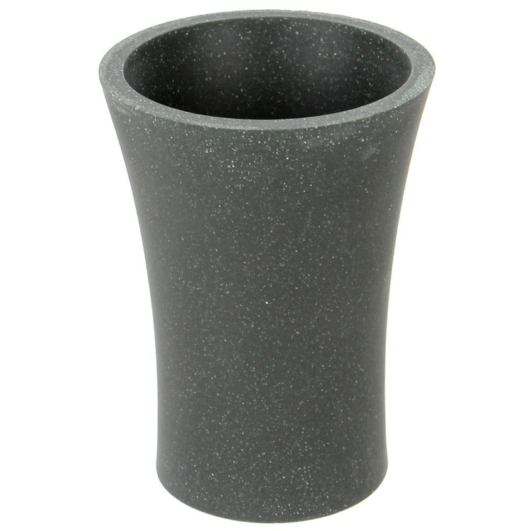 Round Toothbrush Holder Made From Stone in Black Finish