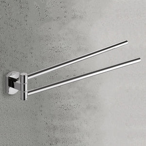 Double Swivel Towel Bar, 14 Inch, Polished Chrome