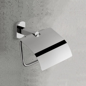 Toilet Roll Holder With Cover, Polished Chrome