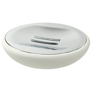 Soap Dish Made From Thermoplastic Resins and Stone in White Finish