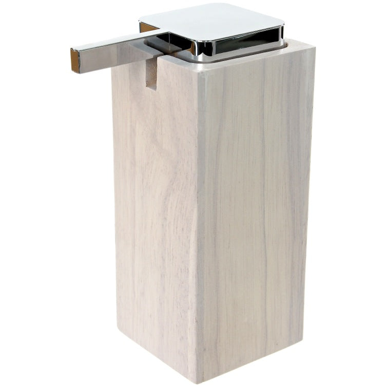 Soap Dispenser, White, Square, Tall, Wood