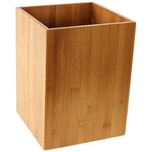 Bamboo Colored Waste Basket Made in Wood