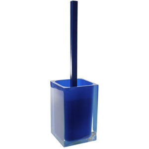 Toilet Brush Holder, Decorative, Square, Blue
