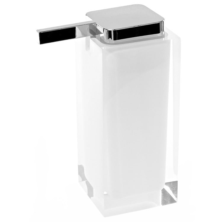 Soap Dispenser, Square, White, Countertop