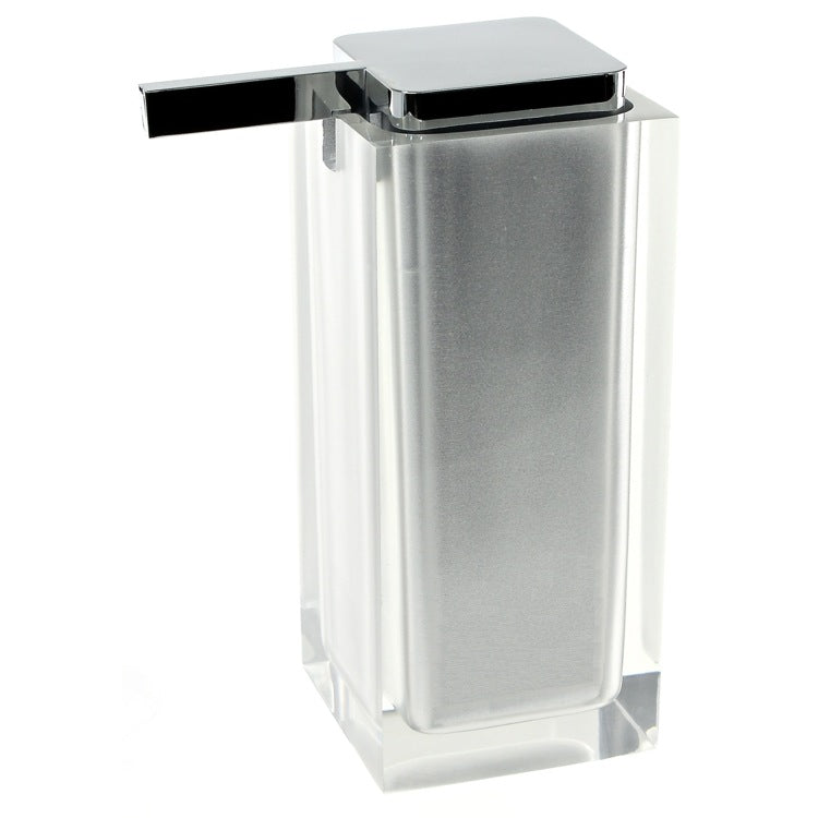 Soap Dispenser, Square, Silver, Countertop