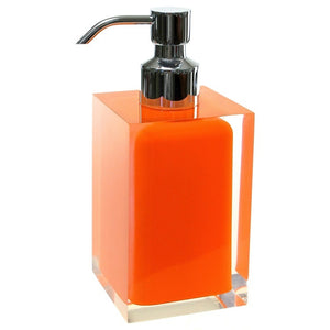Soap Dispenser, Square, Orange, Countertop