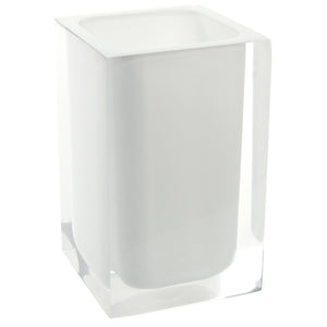 Square White Toothbrush Holder