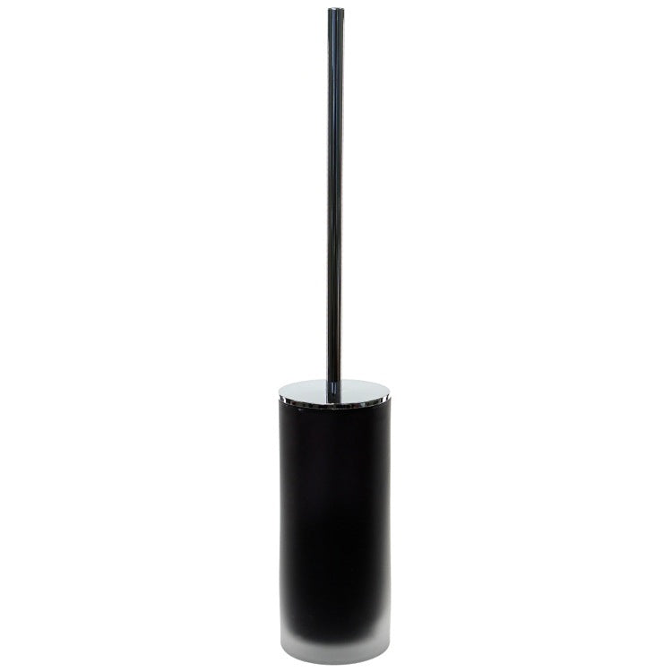 Toilet Brush, Black Frosted Glass With Chrome Handle