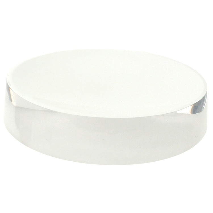 Free Standing Round White Soap Dish in Resin