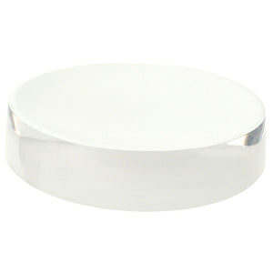 Free Standing Round White Soap Dish in Resin
