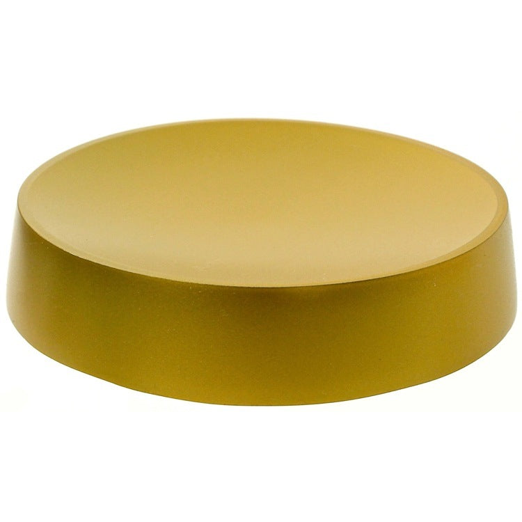 Gold Finish Free Standing Round Soap Dish in Resin