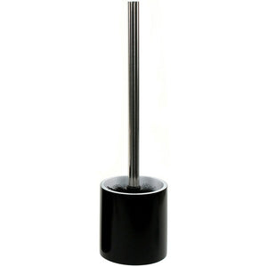 Toilet Brush Holder, Steel, Free Standing, Black, Round, Resin