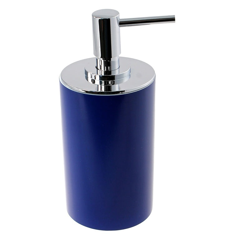 Soap Dispenser, Blue, Free Standing, Round, Resin