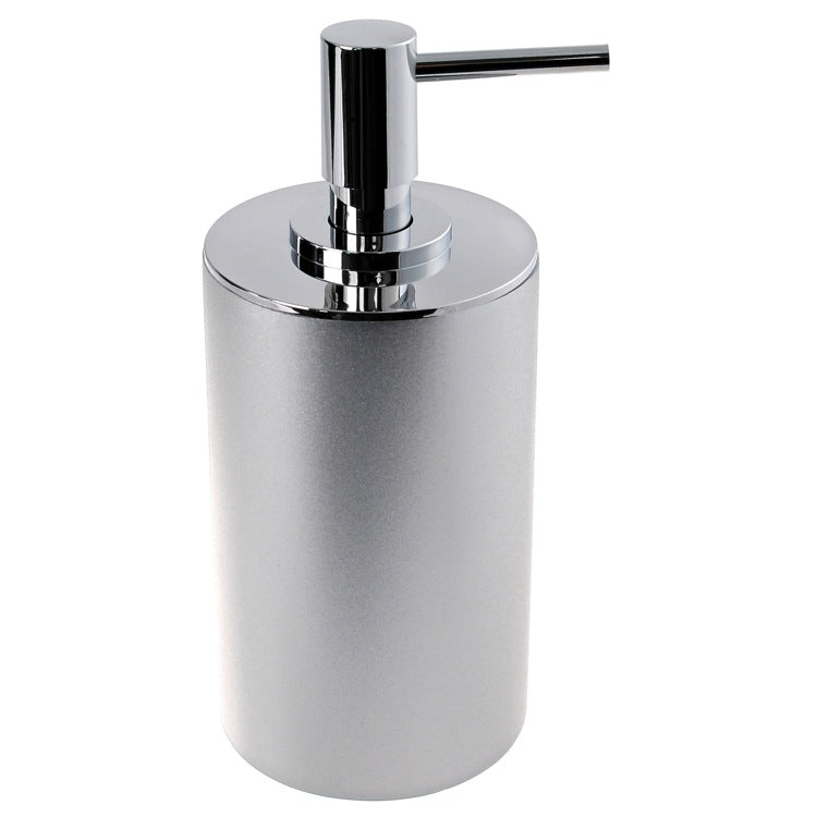 Soap Dispenser, Free Standing, Silver, Round, Resin