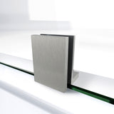 DreamLine Quatra Plus 34 in. D x 46 in. W x 72 in. H Frameless Hinged Shower Enclosure in Brushed Nickel