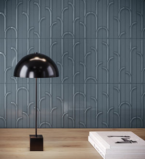 Anatolia Geometra 3X12 Ivy Ink Glossy Ceramic Wall Tile 4000-0306-0 Ink Ivy 3x12 - premium natural stone mosaic tile from Anatolia Tile, available at PoshHaus showroom in Keene, NH