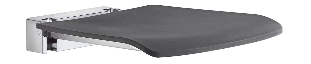Smedbo Living Folding Wall Mounted Shower Seat Dark Grey Seat in Chromed Zinc/Aluminium