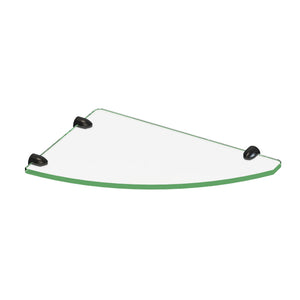 DreamLine 12 in. x 8 in. Corner Glass Shelf in Satin Black