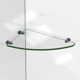 DreamLine 12 in. x 8 in. Corner Glass Shelf in Brushed Nickel