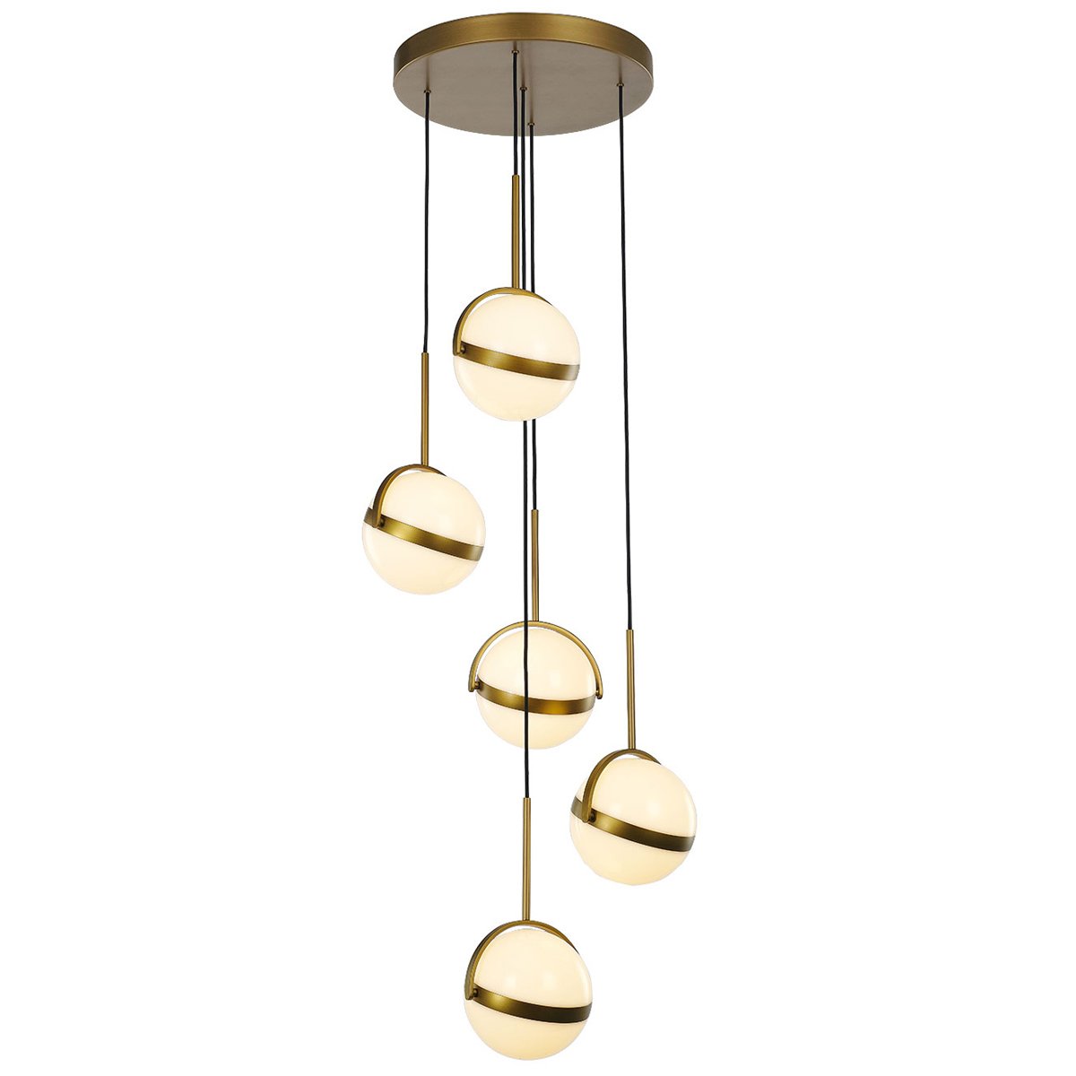 Alora MP301005BG GLOBO MULTI PENDANT LED BRUSHED GOLD