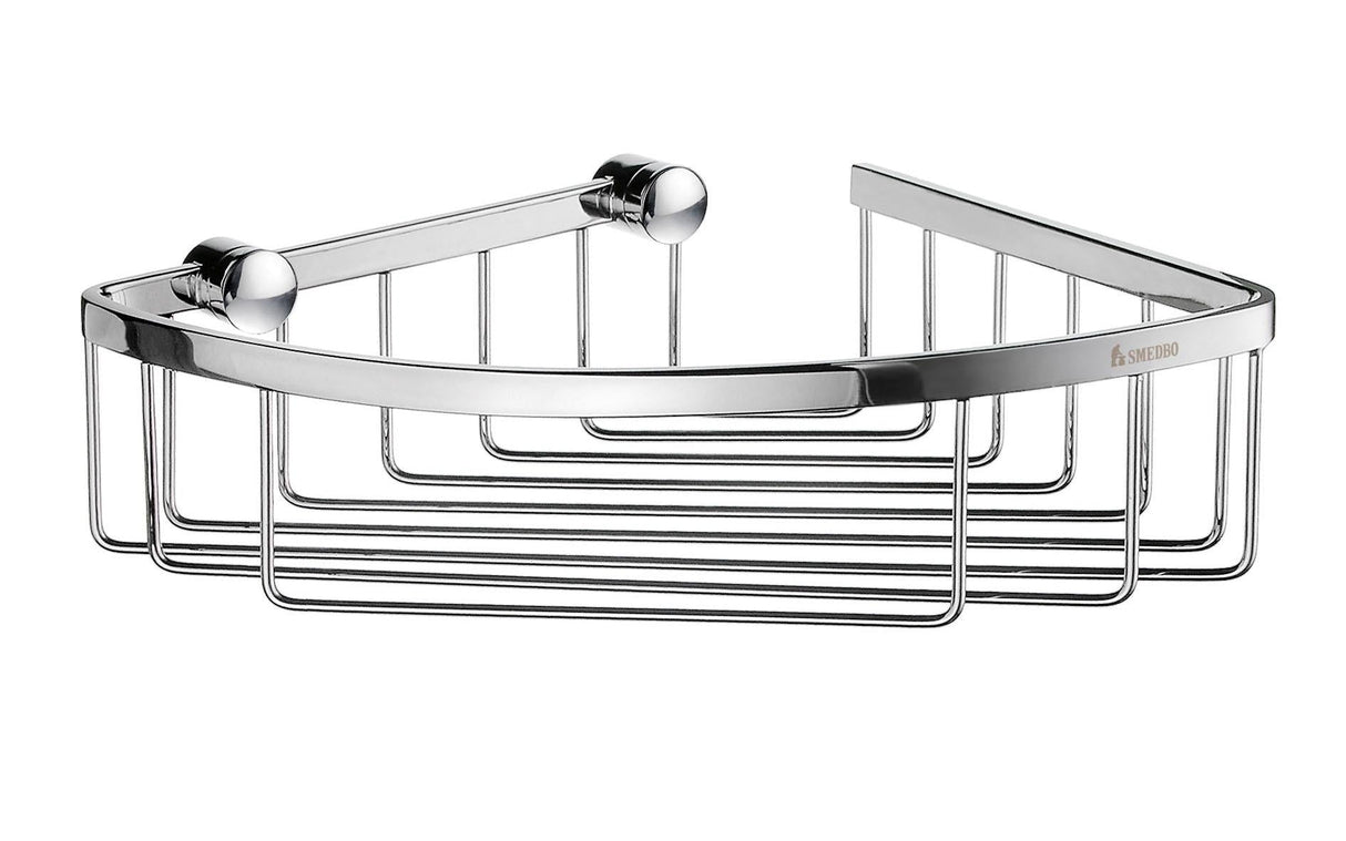 Smedbo Sideline Design Corner Shower Basket in Polished Chrome